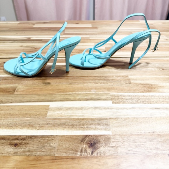 GIA BORGHINI Kora Strappy Heeled Sandal in Turquoise Blue Revolve $710 MSRP 39 - Picture 12 of 13